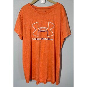 Under Armour Loose Fit Girls Performance T-Shirt XL Orange Chest Logo Activewear